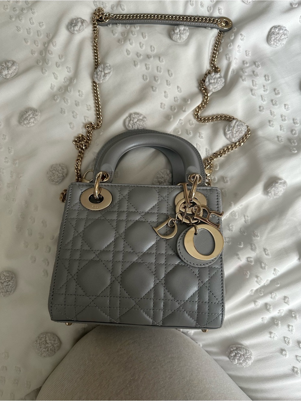Lady Dior mini-Opaline Gray Pearlescent Cannage eeeLambskin - Picture 3 of 7